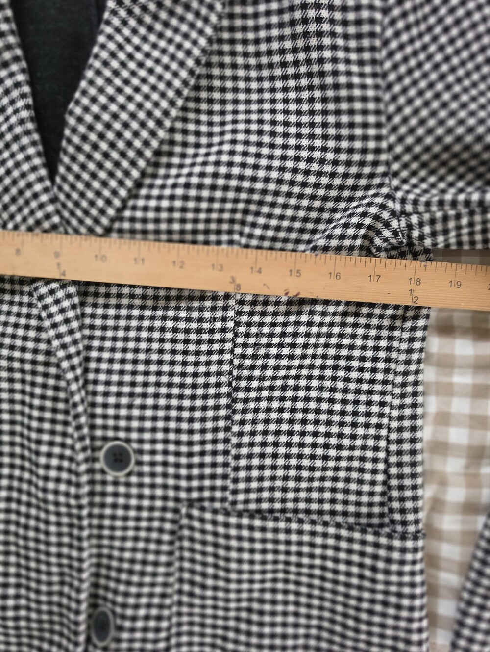 Bershka Black & White Gingham Double-Breasted Blazer - Picture 2 of 7